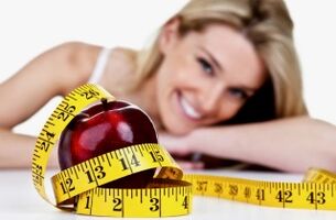 التفاح والسنتيمتر لفقدان الوزن